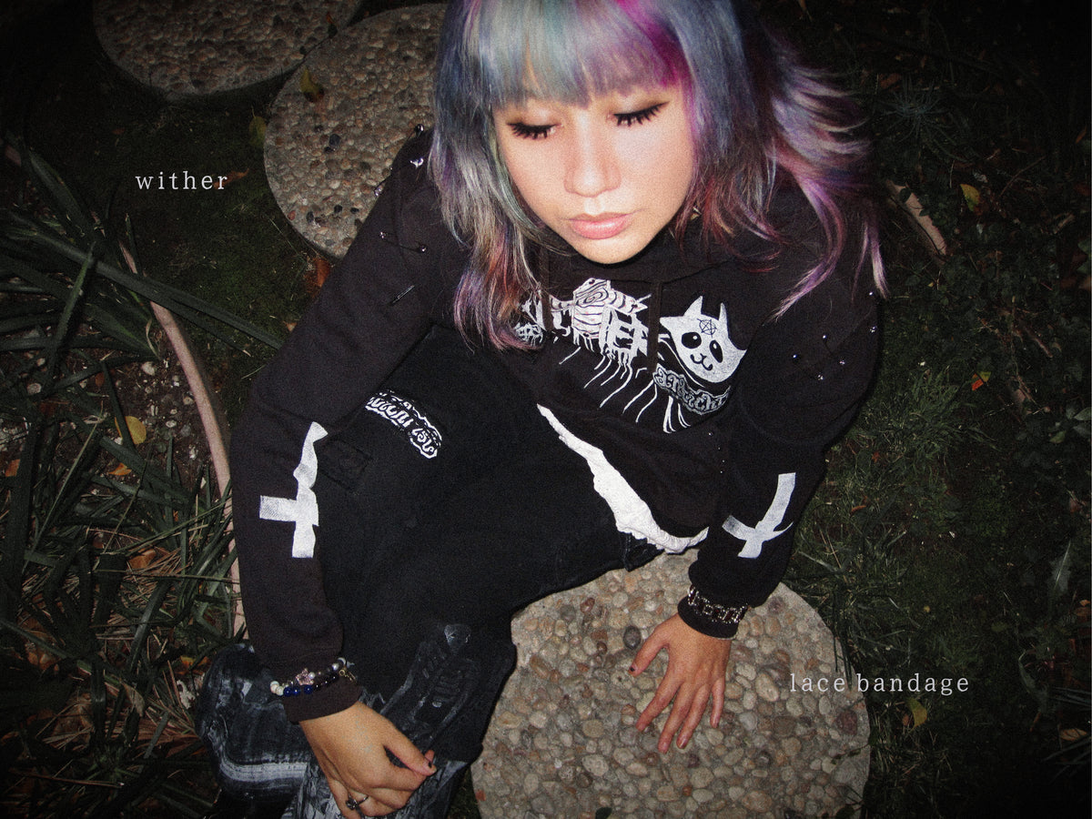 [Wither] Lace Bandage Pullover