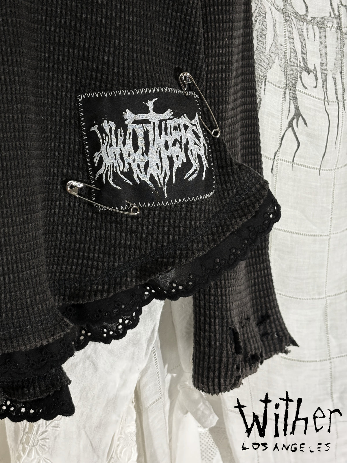 [Wither] Lace Bandage Waffle Knit