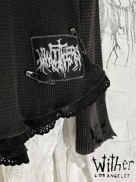 [Wither] Lace Bandage Waffle Knit
