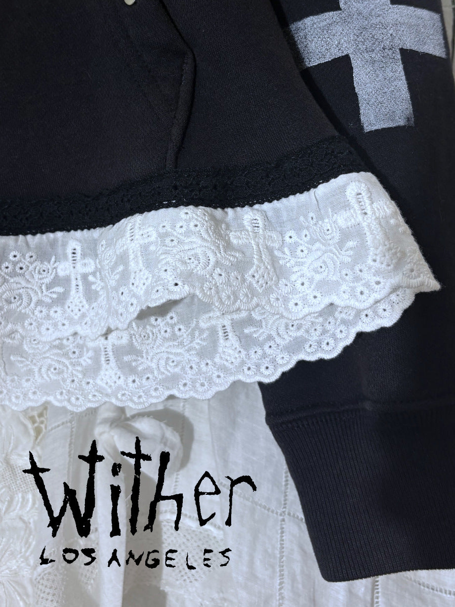 [Wither] Lace Bandage Pullover