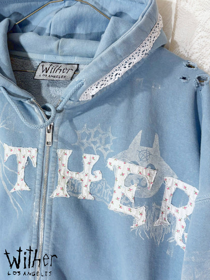 [Wither] Lace Bandage Zip Up