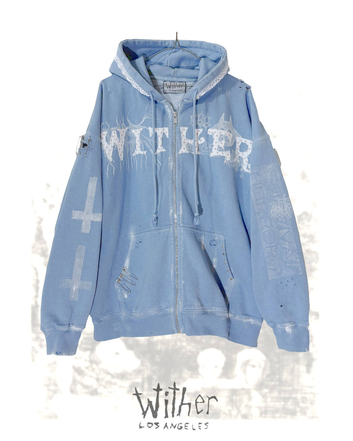 [Wither] Lace Bandage Zip Up