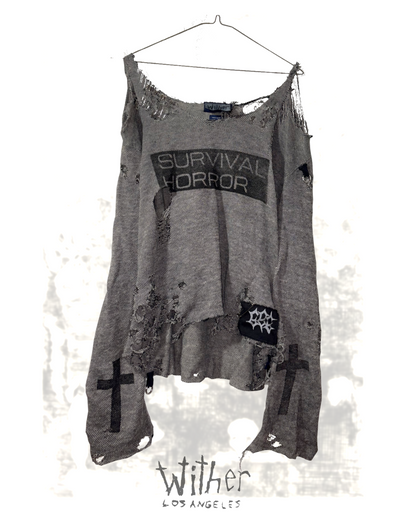 [Wither] Survival Horror Linen Sweater