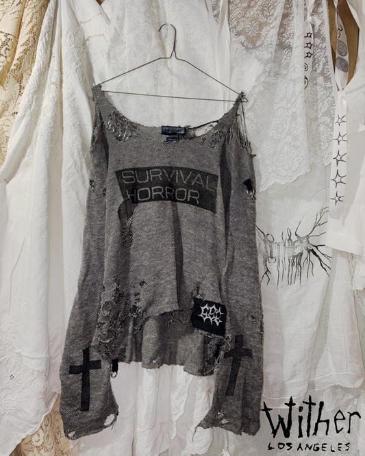 [Wither] Survival Horror Linen Sweater